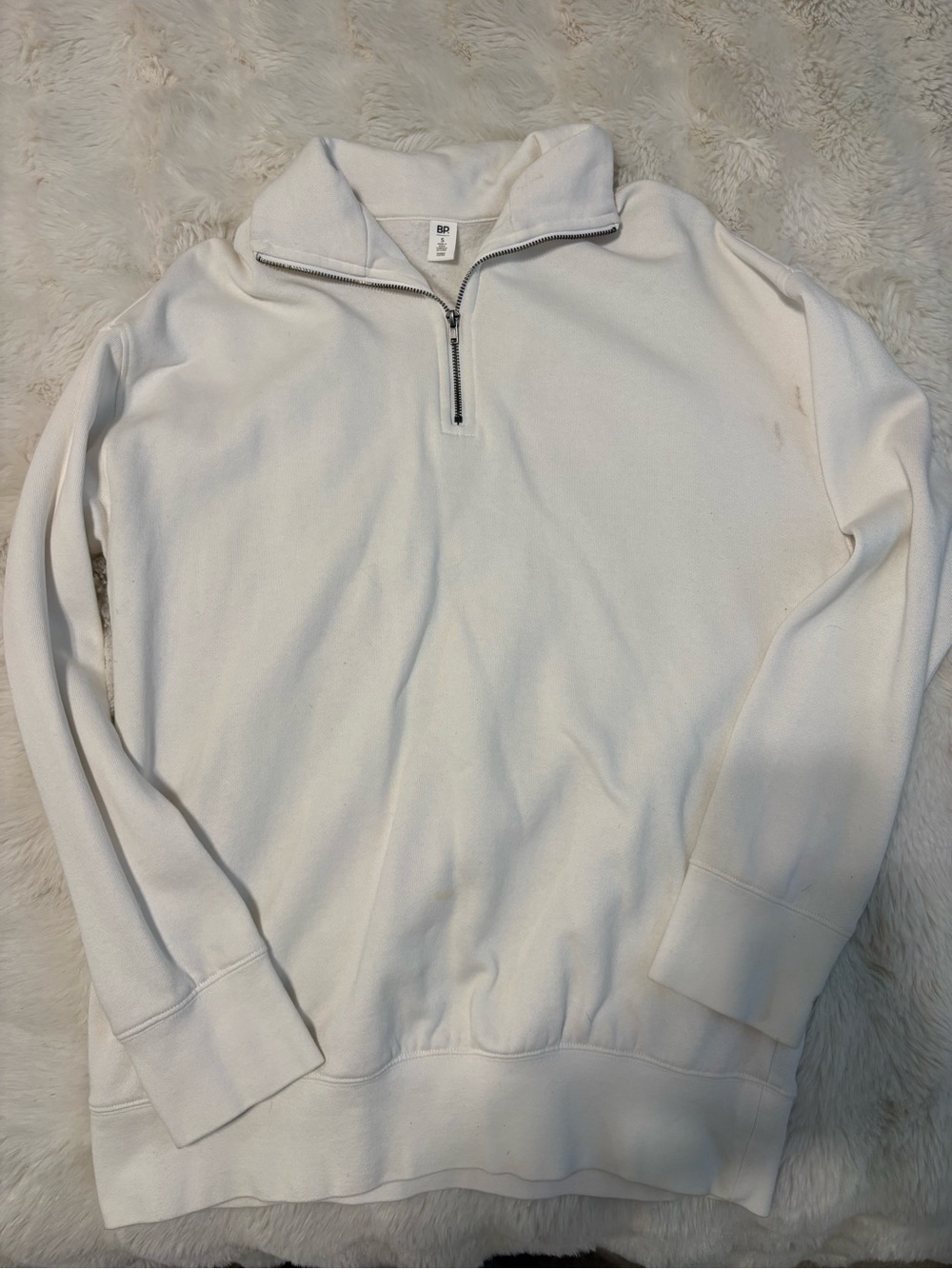 Woman’s White Quarter-Zip Pullover